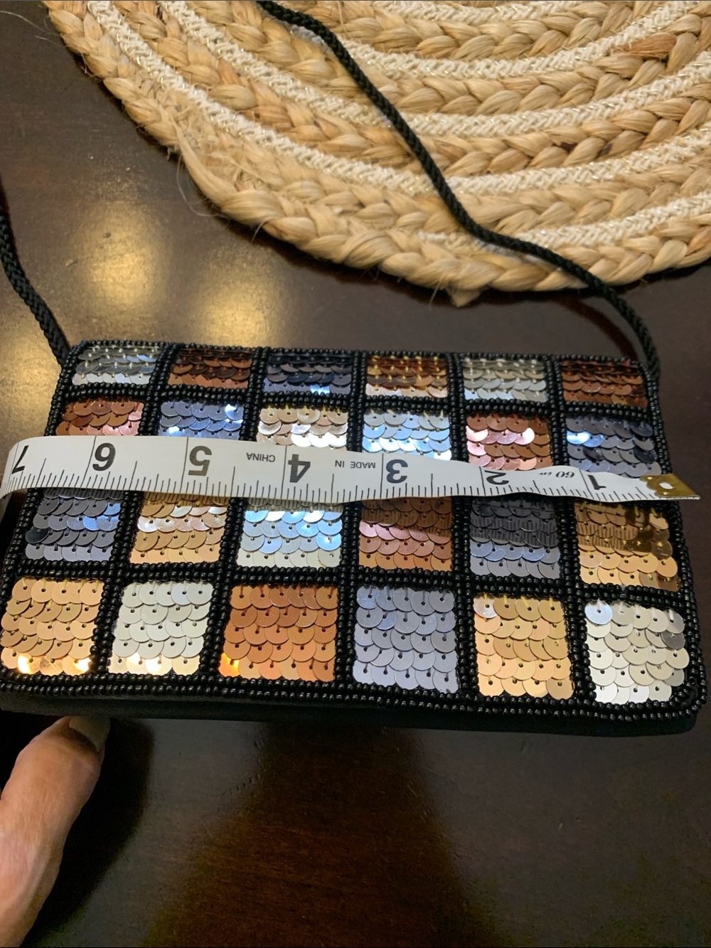 Adorable clutch mini party bag evening bag Crossbody sequins NEW - Picture 10 of 11